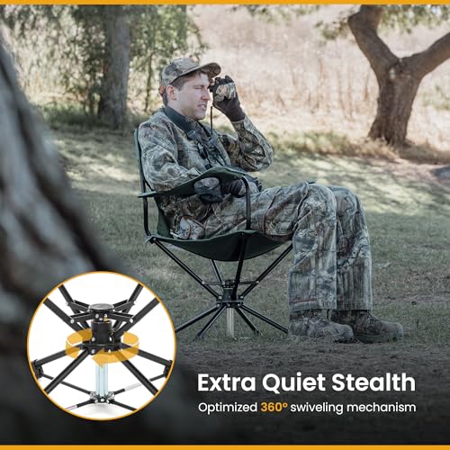 Arrowhead Outdoor 360° Swivel Hunting Chair - Green, Heavy-Duty Portable Seat