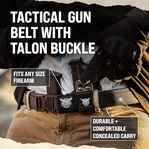 We The People Holsters Tactical Gun Belt with Talon Buckle - Concealed Carry, Size L (36-40")
