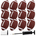 SIKEMAY Size 9 Footballs Bulk Pack with Pump - Indoor & Outdoor American Football Training Set, 12 Pack