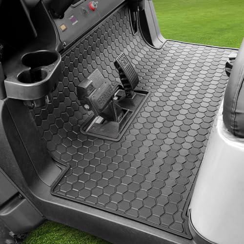 Golf Cart Floor Mat Anti-Slip Hexagonal Pattern Black Trim for Club Car Precedent & Onward