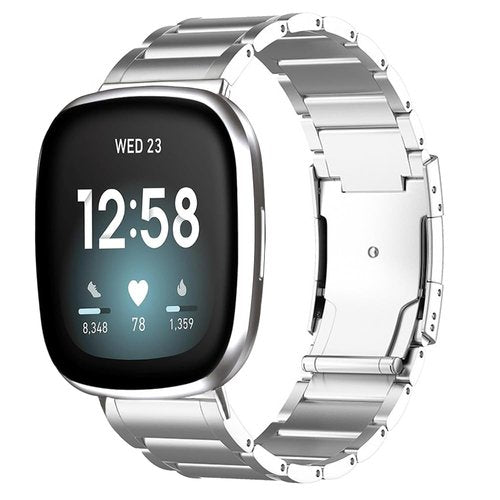 synsing Titanium Metal Watch Band Compatible with Fitbit Versa 4 Bands & Sense 2, Titanium WatchStrap Replacement Wristbands for Fitbit Versa 3 & 4 / Sense 2 & 1 Accessory