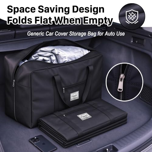 Car Cover Storage Bag 23-Gallon Waterproof Reusable Organizer for All-Weather Covers