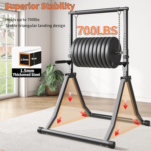 Foldable Pull Up Bar Station 58.3-76.8 Inch Power Tower with Dual Dip Handles