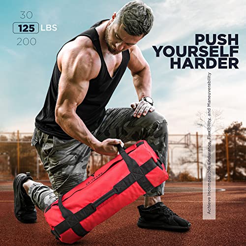 Unfilled Black 125-200LB Sandbag for Strength Training & Powerlifting