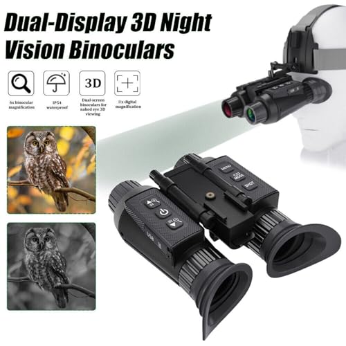 HUVIOVED NV8300 4K 3D Digital Night Vision Goggles with Head Strap & 32GB Card