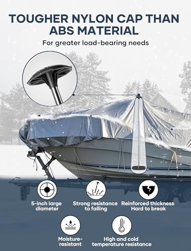 2 Pack Boat Cover Support Poles - Adjustable Stainless Steel Telescopic Poles with Stable Base