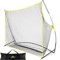 PodiuMax Yellow 10x7ft Golf Practice Net with Noise-Reducing Silk Target, Stable & Durable for Backyard & Indoor Golf Training