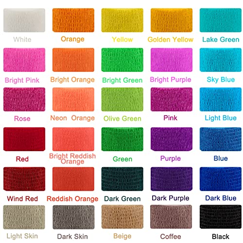 Rich Color 120 Rolls 2 Inch Self Adhesive Elastic Bandages - Stretch & Support