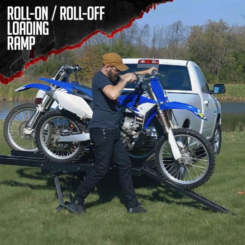 Double Bike Carrier for 2 Dirt Bikes Aluminum Hitch Mount with Ramp - Black Widow