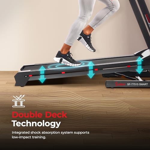 Sunny Health & Fitness Smart Wi-Fi Treadmill with 16.5" Belt and Auto Incline