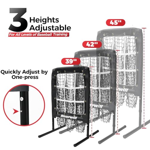 Bearwill 9-Hole Baseball Pitching Net with Strike Zone - Training Equipment for Pitch Accuracy