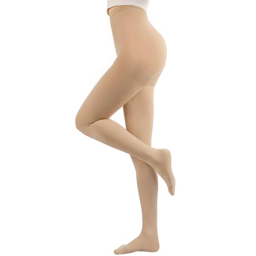 Compression Pantyhose Stockings for Women Men, 20-30 mmHg Medical Graduated Support Opaque Closed Toe Hose Tights
