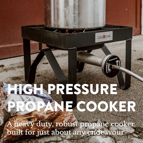 GasOne 200K BTU Propane Burner - Heavy-Duty Outdoor Stove for Cooking & Brewing