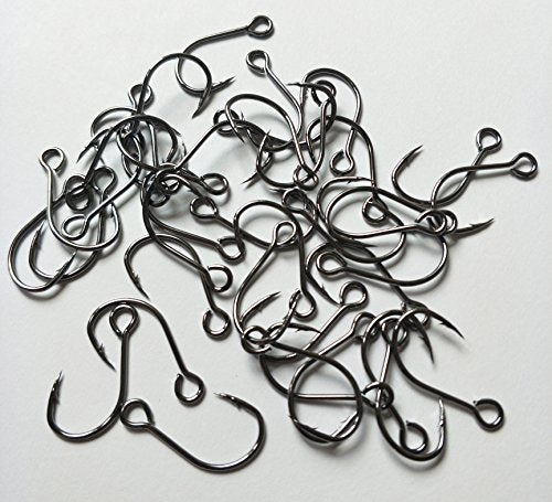 6# Fishing Hooks - 30 Pack Inline Single Replacement Hooks for Baits & Lures