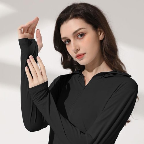 Mingyuezai Women's Lightweight Hooded Sun Protection Jacket - UPF 50+ for Hiking & Outdoor Activities