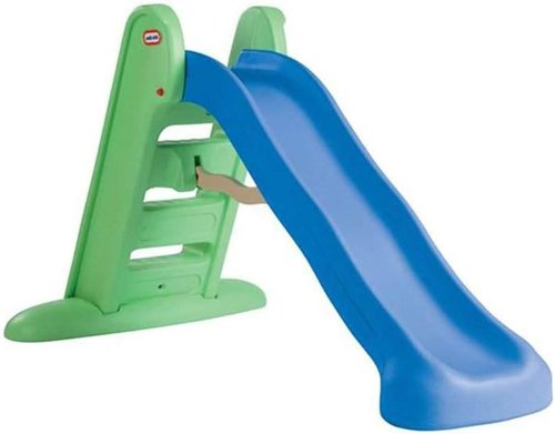 Little Tikes Easy Store Large Slide - Fun Outdoor Play Equipment for Kids | Blue/Green
