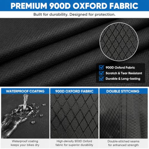 Heavy Duty Waterproof Bike Cover for 2 Bikes, Universal Fit for Mountain, Road & Electric Bikes