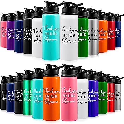 24 Pack 20 oz Aluminum Water Bottles Leakproof Sport Bottles with Twist Cap