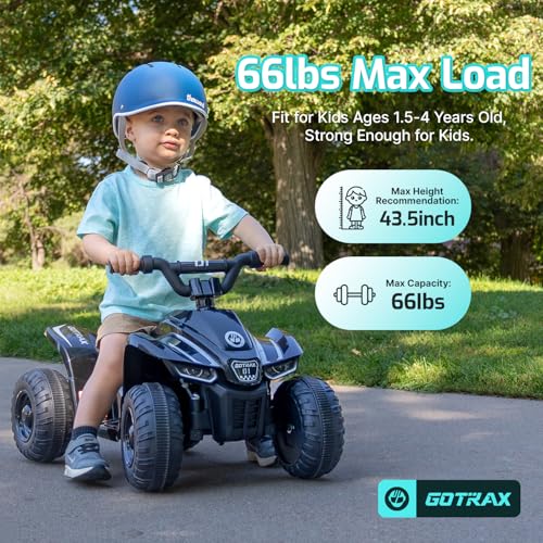 Gotrax Ride-On Toy for Toddlers with 12V Battery - Black, 1.5MPH, 80 Min Play