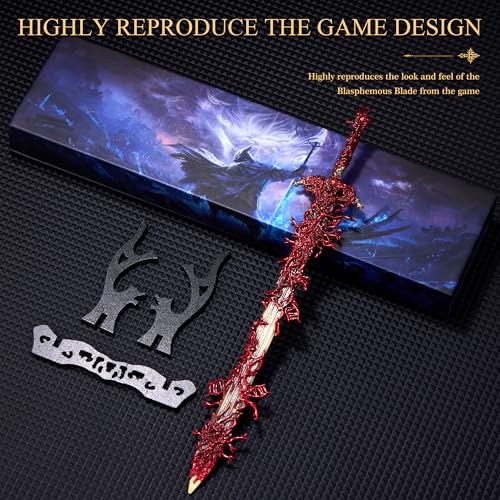 11.8 Inch Metal Fantasy Sword Replica with Stand for Collectors and Gaming Display