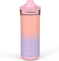Zak Designs Beacon Insulated Bottle, Ombre Lavender - 20 oz - Durable Stainless Steel - Double-Wall Vacuum Insulation, Silicone Spout & Push-Button, Leak-Proof Lid - Dishwasher Safe