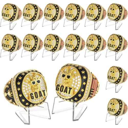 Misdary Championship Rings Bulk with Holder - 16/Goat Award Gift Set