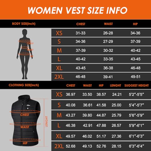 Women's Heated Vest with Battery Pack Small Black - Warm Outdoor Clothing