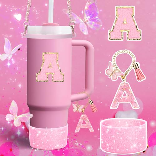 Pink Cup Accessories Set for Stanley 30oz 40oz Tumbler with Handle - 9PCS