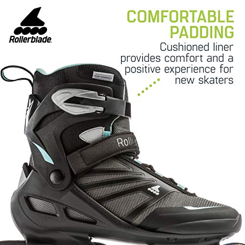 Rollerblade Zetrablade Women's Inline Fitness Skates - Black Light Blue, Size 7