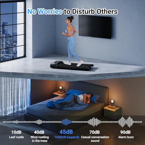THERUN Portable Under Desk Treadmill Black 2.5HP Walking Jogging Machine