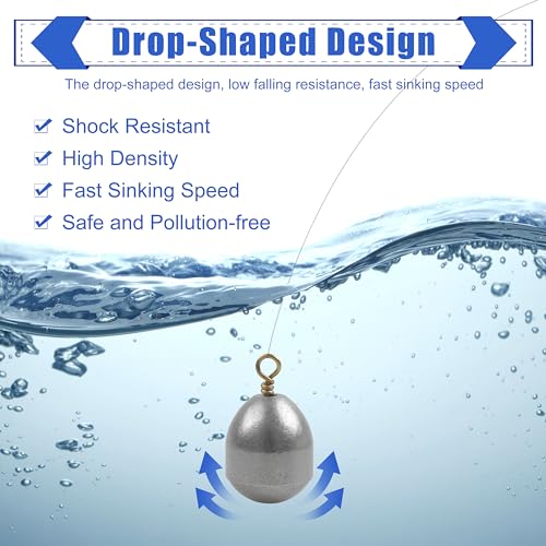 62pcs Lead-Free Fishing Weights Kit with Swivels for Saltwater and Freshwater Fishing