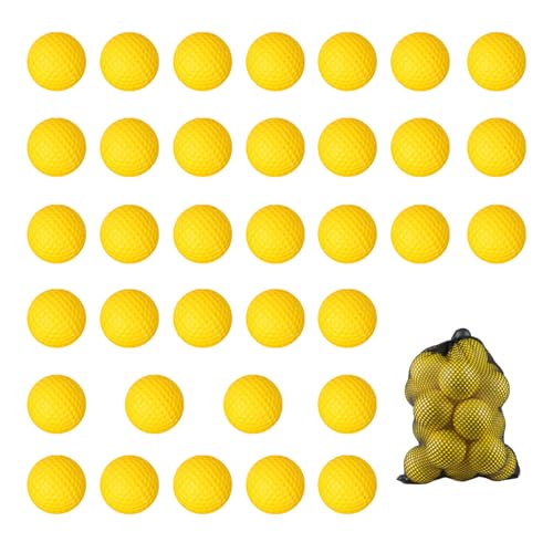 Yellow Foam Practice Golf Balls Set - Backyard Indoor Outdoor Training 35pcs