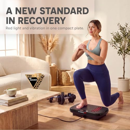 Lifepro VibraRed Vibration Plate with Red Light Therapy & Resistance Bands - Black Edition