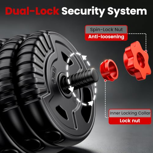 45LB Adjustable Dumbbell Set - 5-in-1 Home Gym Weight Equipment for Men Women