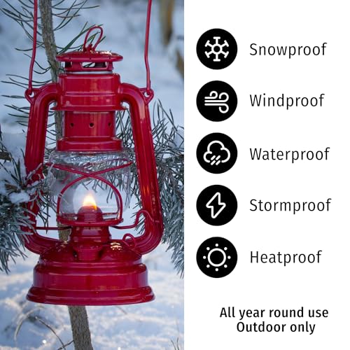 Feuerhand Blue Outdoor Kerosene Lantern - Weather-Resistant Hurricane Lamp for Camping & Patio, 10 Inches
