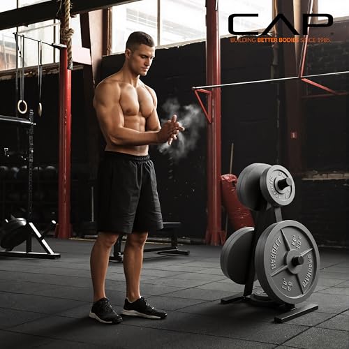 CAP 2-Inch Olympic Plate Tree Rack - 5-Post Heavy-Duty Weight Plate Organizer, Space-Saving Gym Storage, 300lb Capacity