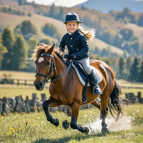 Kids Horse Riding Gloves - Black, Size S (Ages 6-8) - Equestrian Gloves for Kids