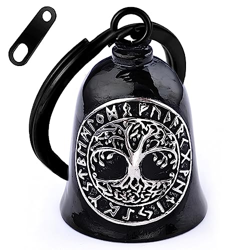 Motorcycle Tree of Life Bell Stainless Steel Accessories Black Silver Variation