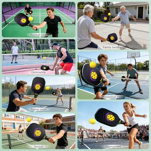 TYRSEN Pro 22ft Pickleball Net with Hand Crank Tension System, Black & White, Heavy-Duty Frame, Portable for Indoor/Outdoor Courts