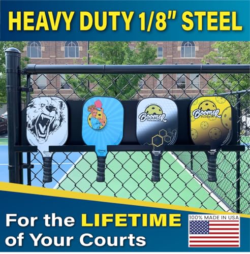 Pickleball Paddle Rack - Holds 4 or 8 Paddles, Heavy-Duty Steel with Weatherproof Coating - Variation 1