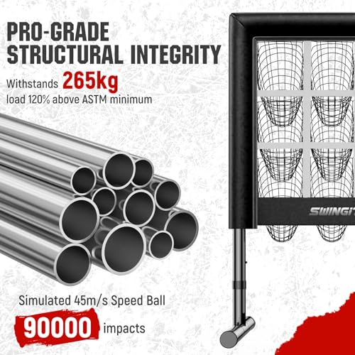 SwingIt 9 Hole Baseball Pitching Net with Strike Zone - Heavy Duty, Adjustable Height, Portable Practice Target for Accuracy Training