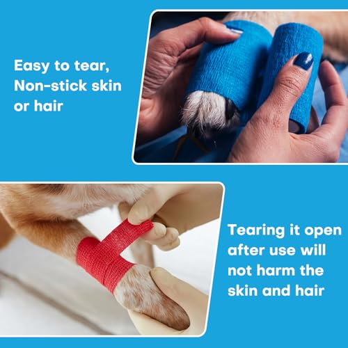 Skin Color Cohesive Bandage Wrap 2 Inch x 5 Yards - 12 Pack Self Adhesive Athletic Tape for Injury Recovery & First Aid