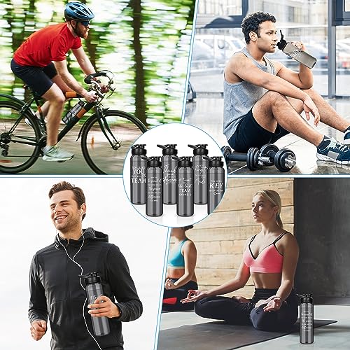 24 oz Sports Water Bottles with Silicone Keychains - Appreciation Gifts Bulk Set