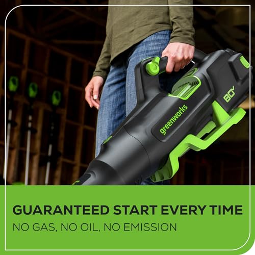 80V Electric Leaf Blower with 700 CFM & 2.5Ah Battery - Axial Blower Variation
