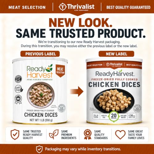 Ready Harvest Freeze-Dried Fully Cooked Chicken Dices - 1 Can
