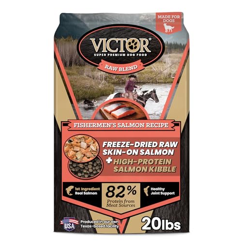 Victor Raw Salmon Dog Food Blend - Freeze-Dried & Kibble, 20 lb - Salmon / 20 Pound Pack of 1