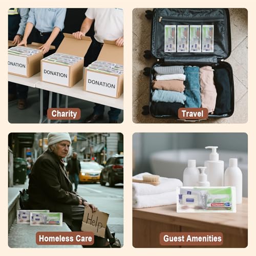 Gisdo Travel Size Toiletries Kit Pack of 50 - Individually Packed Personal Hygiene Sets for Men & Women