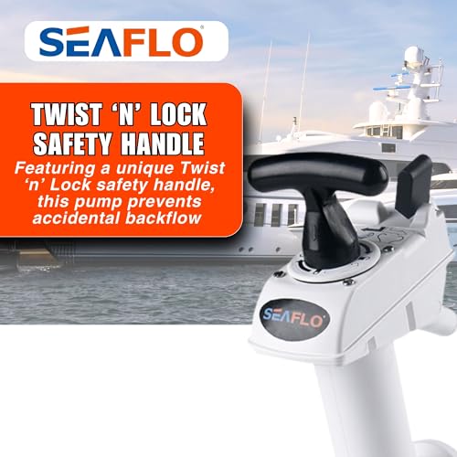 Seaflo Manual Toilet Pump Handle Kit for Marine Toilets - Easy Lock System