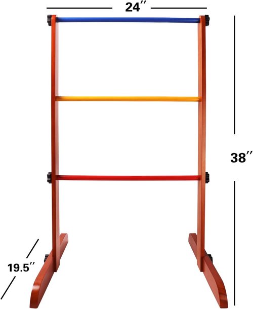 GSE Games & Sports Expert Ladder Ball Toss Game Set - Premium Solid Wood with Carrying Case for Outdoor Fun