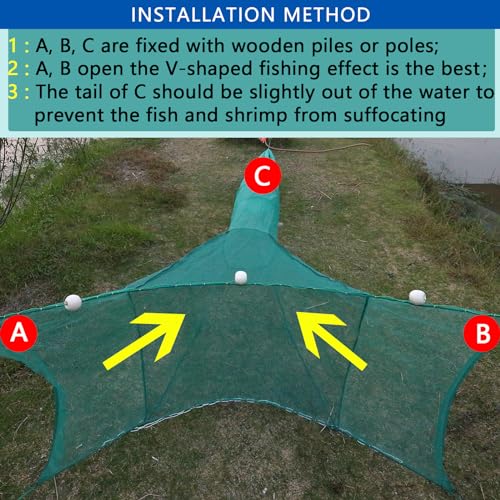 6M Collapsible Crawfish Trap Fish Net with Float & Chain - Portable Crab & Shrimp Catcher